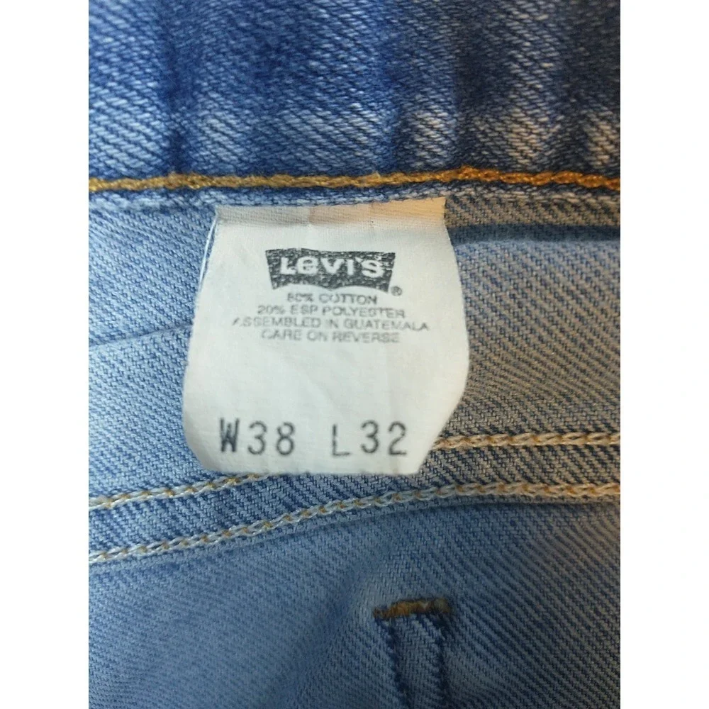 Levis Action Slacks Mens 36x31 Light Wash Blue Denim Straight Leg Jeans Vintage